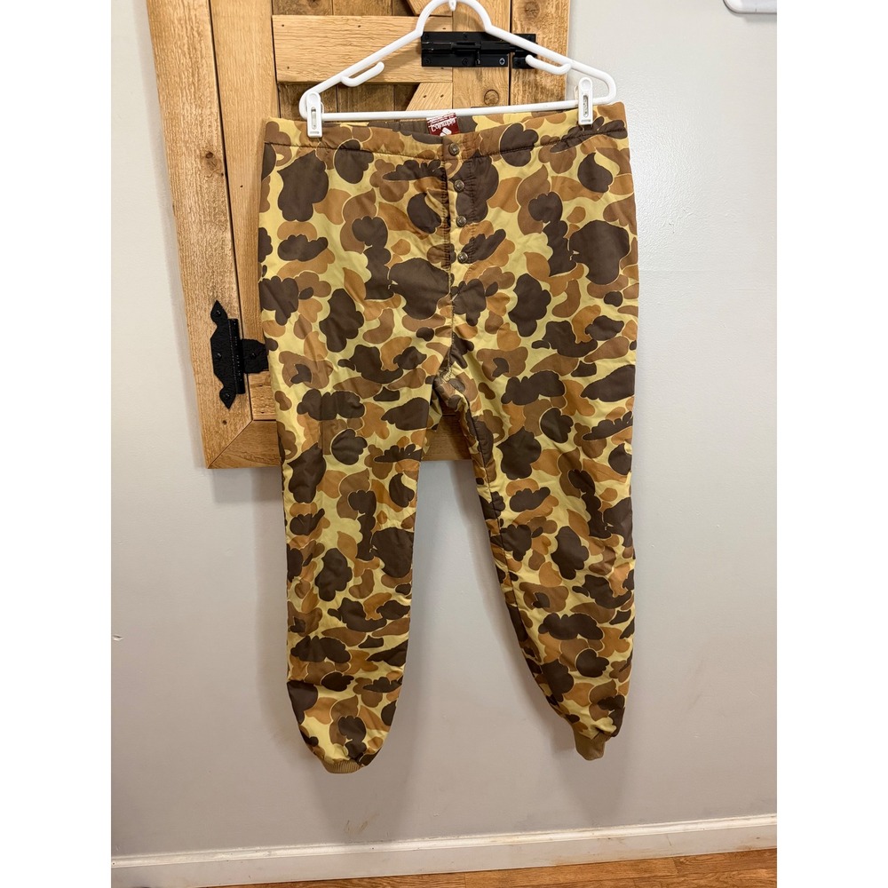 Vintage Columbia Thinsulate Duck Camo Hunting Pants Mens Large Insulated #62